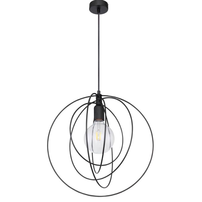 Foto van Industriële hanglamp sarini - l:42cm - e27 - metaal - zwart