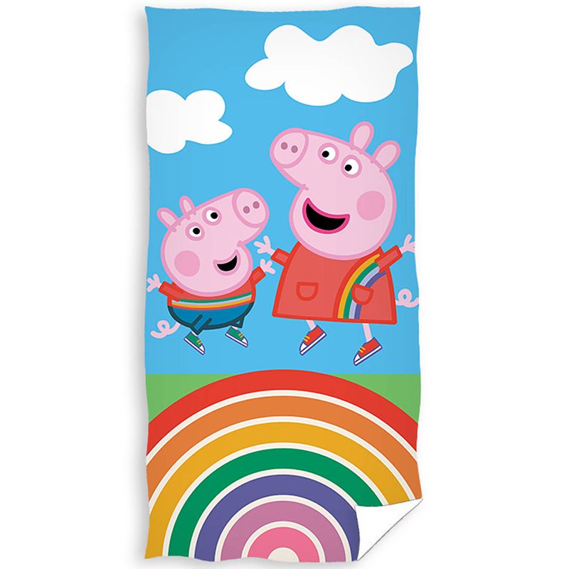 Foto van Peppa pig strandlaken rainbow - 70 x 140 cm - katoen