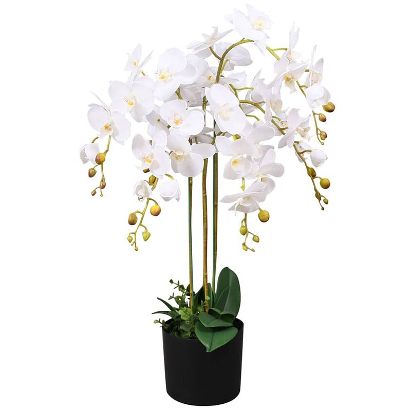 Foto van Vidaxl kunstplant met pot orchidee 75 cm wit