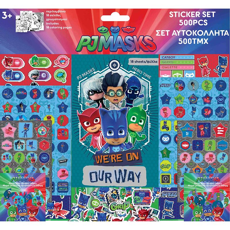 Foto van Diakakis stickervellen pj masks jongens 39 x 42 cm 18 stuks