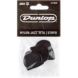 Foto van Dunlop jazz iii xl stiffo 1.38mm 24-pack plectrumset zwart