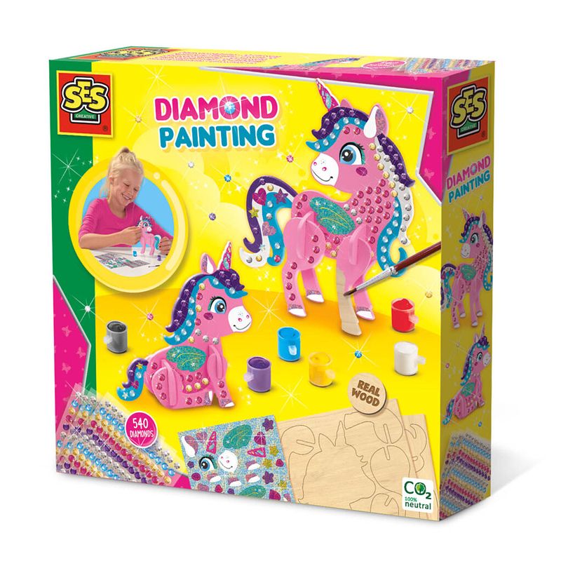 Foto van Diamond painting - 3d unicorns