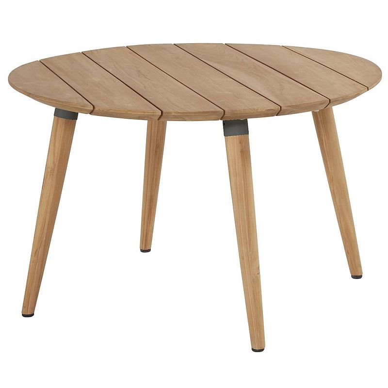 Foto van Hartman sophie studio natural teak - ronde tuintafel ø120 x h75 cm - donkergrijs