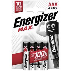 Foto van Aaa batterij (potlood) energizer max alkaline 1.5 v 4 stuk(s)