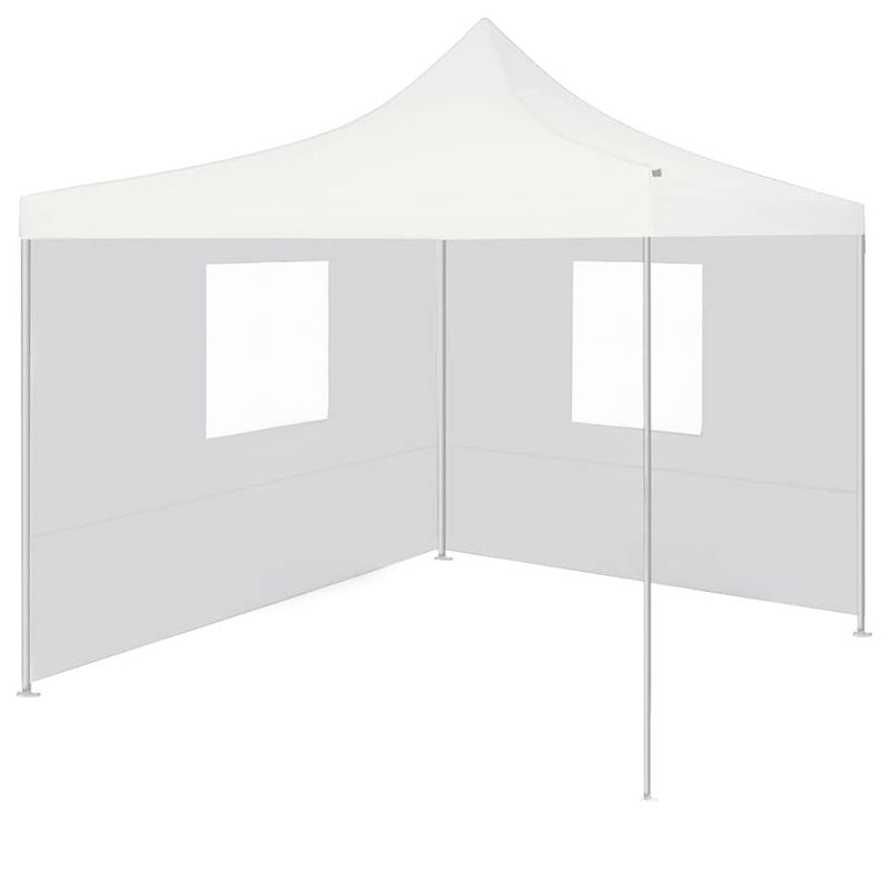 Foto van Vidaxl partytent met 2 zijwanden inklapbaar 2x2 m staal wit