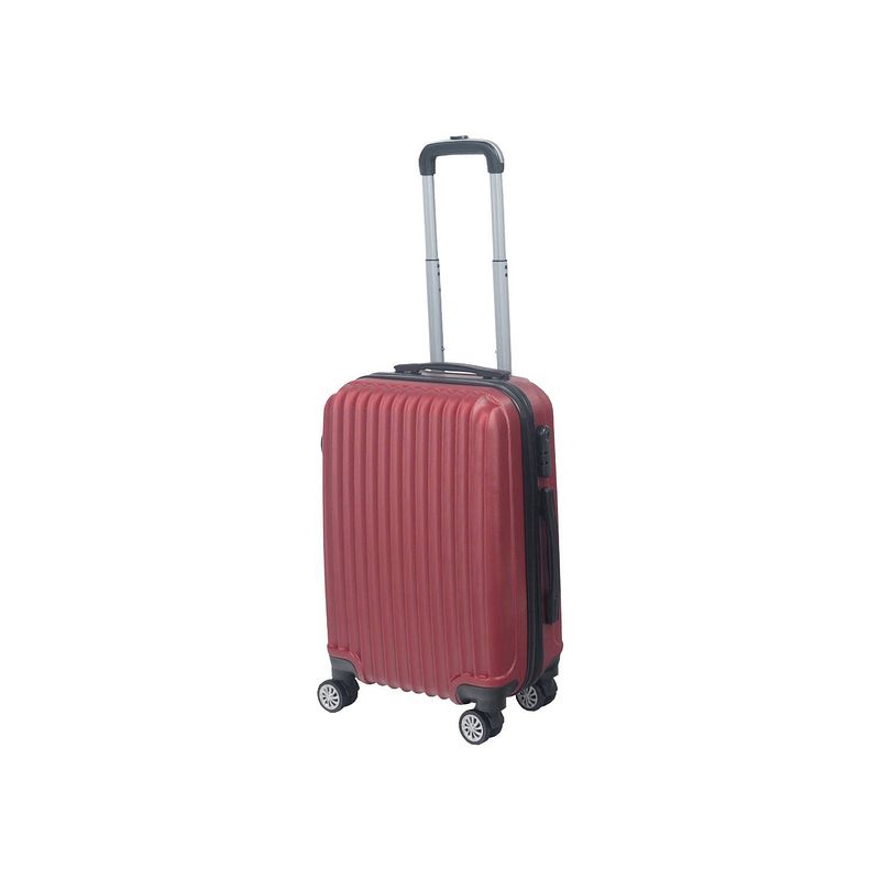 Foto van Handbagage koffer 55cm rood 4 wielen trolley met pin slot