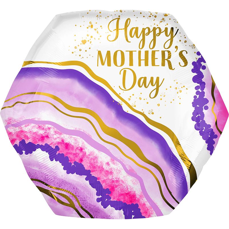 Foto van Amscan folieballon happy mother's day 58 x 55 cm paars/wit