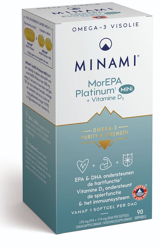 Foto van Minami morepa mini platinum + vitamine d3 softgels