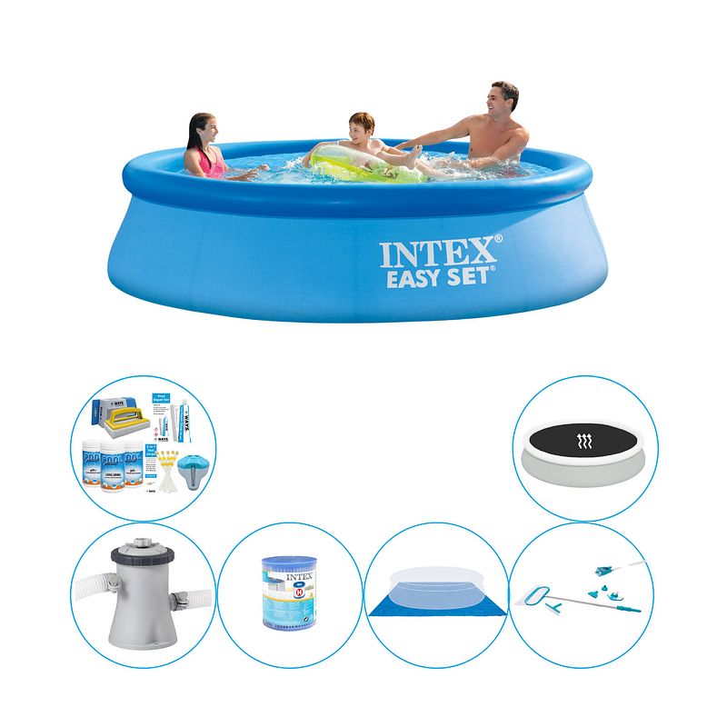 Foto van Zwembad combinatie pakket - intex easy set rond 305x76 cm