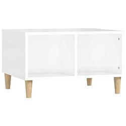 Foto van The living store salontafel scandinavische stijl - hoogglans wit - 60 x 50 x 36.5 cm