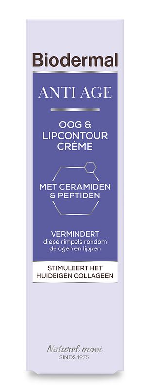 Foto van Biodermal anti age oog & lipcontour crème