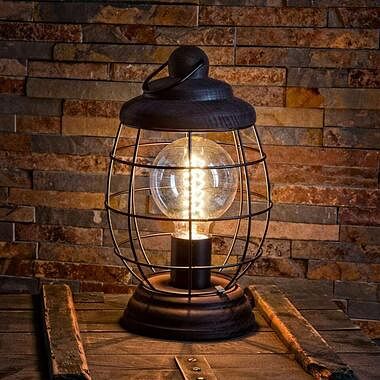 Foto van Eglo tafellamp bampton - bruin - leen bakker