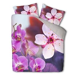 Foto van Fresh & co lila love dekbedovertrek lits-jumeaux (240 x 220 cm + 2 kussenslopen) dekbedovertrek