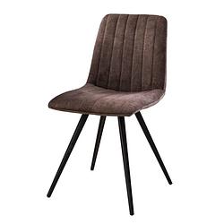 Foto van Anli style stoel velvet straight stitch - taupe velours