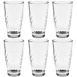 Foto van Set van 6x stuks water/sap glazen pietr 380 ml van glas - drinkglazen