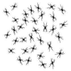 Foto van Chaks nep spinnen/spinnetjes 4 x 2 cm - zwart - 50x stuks - horror/griezel thema decoratie beestjes - feestdecoratievoor
