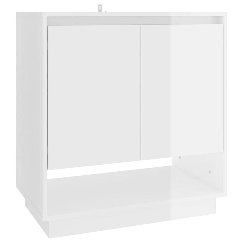 Foto van Vidaxl dressoir 70x41x75 cm spaanplaat hoogglans wit