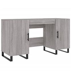 Foto van Vidaxl bureau 140x50x75 cm bewerkt hout grijs sonoma eikenkleurig