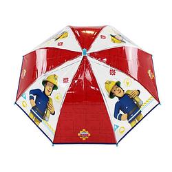 Foto van Brandweerman sam paraplu rainy days junior 73 cm pvc rood