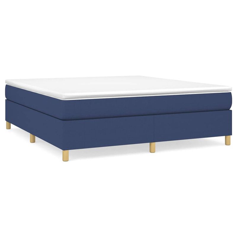 Foto van The living store boxspringbed - pocketvering - medium - 160x200 cm - huidvriendelijk - blauw