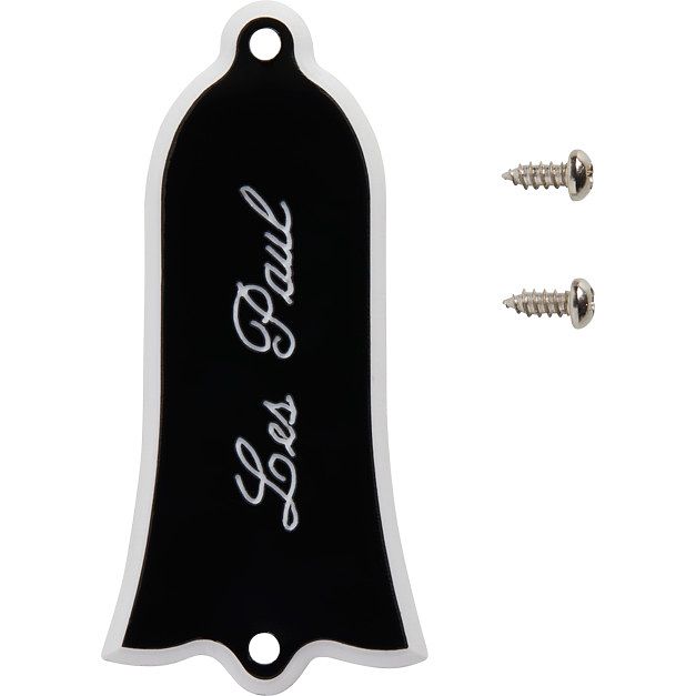 Foto van Gibson 1961 les paul historic truss rod cover black halspen afdekplaat voor gitaar