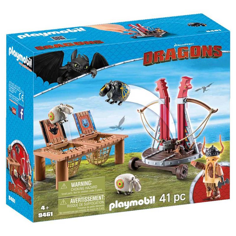 Foto van Playmobil dragons rochel met schapenslingeraar 9461