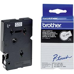 Foto van Brother tc tape voor p-touch 9 mm, zwart op wit