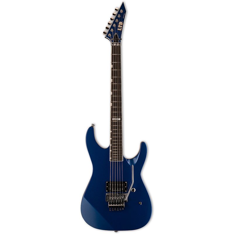 Foto van Esp ltd m-1 custom 's87 dark metallic blue met non-recessed floyd rose en emg pa-2 boost