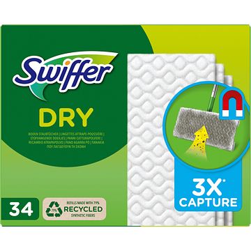 Foto van 40% korting | swiffer vloerreiniger droge vloerdoekjes navullingen 34x aanbieding bij jumbo