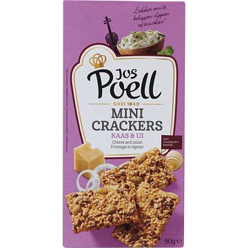 Foto van Jos poell mini crackers kaas & ui 90g bij jumbo