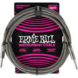 Foto van Ernie ball 6429 braided silver fox instrumentkabel 3 meter