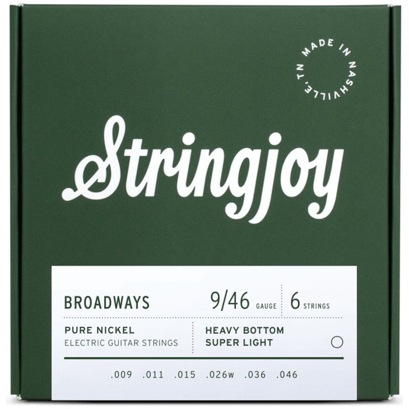 Foto van Stringjoy broadways 6s heavy bottom super light 9-46 snarenset voor elektrische gitaar