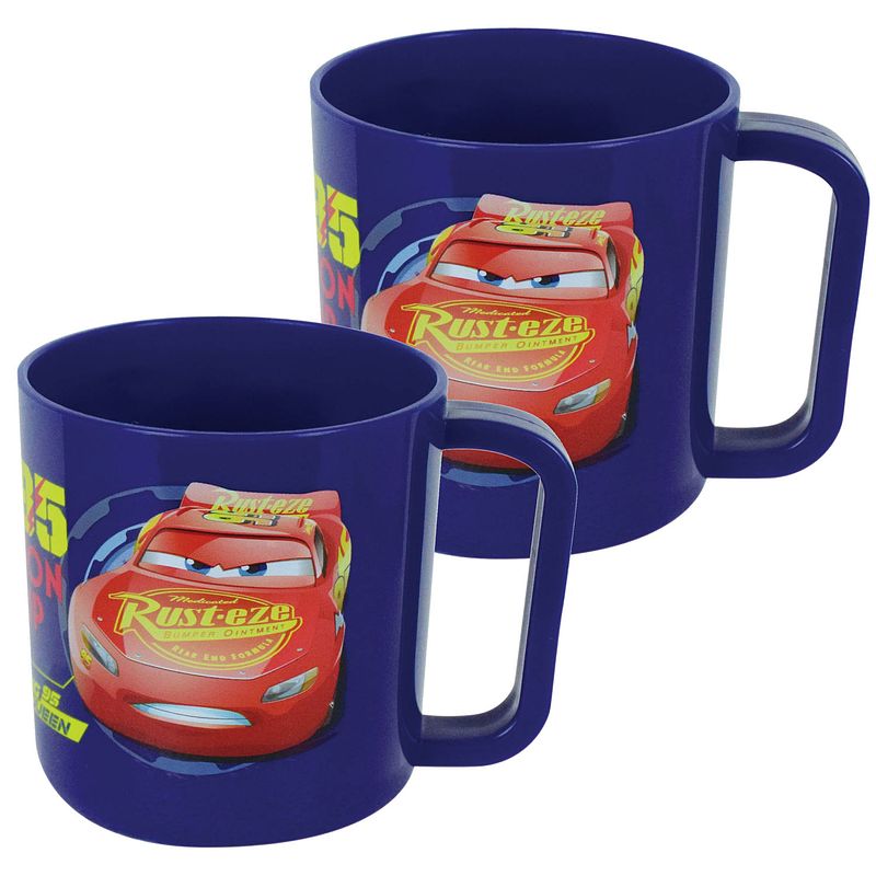 Foto van 2x stuks kunststof drinkbeker/mok disney cars 350 ml - kinderservies