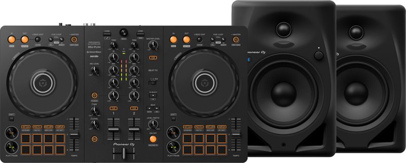 Foto van Pioneer dj ddj-flx4 + pioneer dj dm-50d-bt zwart