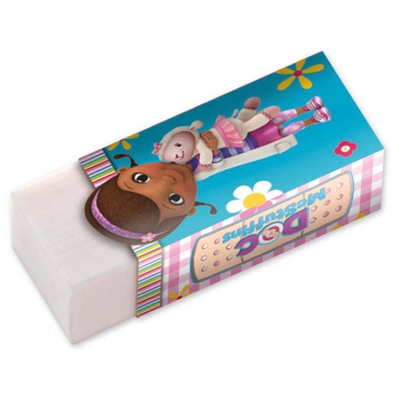 Foto van Procos gummen doc mcstuffins junior 3,5 cm rubber blauw 4 stuks