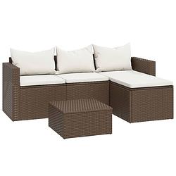 Foto van Vidaxl loungeset poly rattan bruin