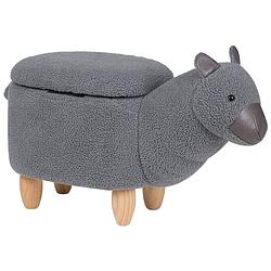 Foto van Beliani alpaca - hocker-grijs-polyester