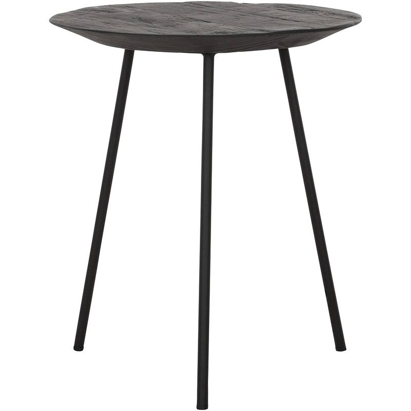 Foto van Dtp home coffee table jupiter small black,45xø40 cm, recycled teakwood