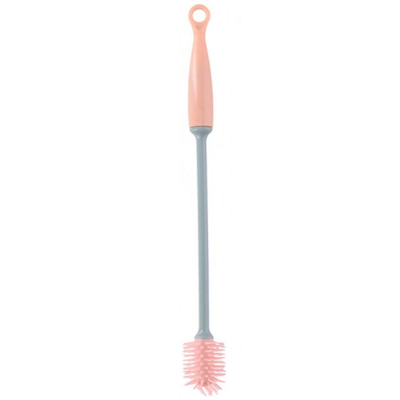 Foto van Lifetime clean flessenborstel 29 cm pvc/rubber grijs/roze