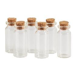 Foto van Mini flesjes met kurk - 6 stuks - 6x10 ml
