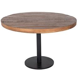 Foto van Giga meubel - eettafel rond - naturel mangohout - ø130cm - tafel dinand