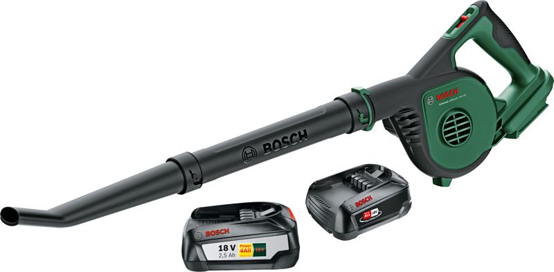 Foto van Bosch universal leafblower 18v-130 2,5 ah accu (2x) starterspakket