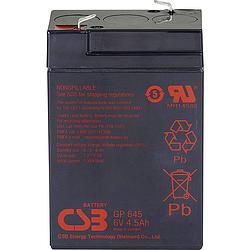 Foto van Csb battery gp645 loodaccu 6 v 4.5 ah loodvlies (agm) (b x h x d) 70 x 107 x 48 mm kabelschoen 4.8 mm onderhoudsvrij, geringe zelfontlading