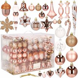 Foto van Kerstballen 153 stuks rosé/goud/wit