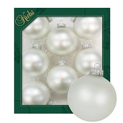 Foto van Krebs kerstballen - 16x stuks - parel grijs - glas - 7 cm - mat - kerstbal