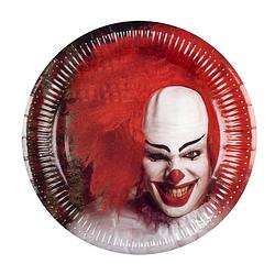 Foto van Boland feestborden horrorclown 23 cm 6 stuks