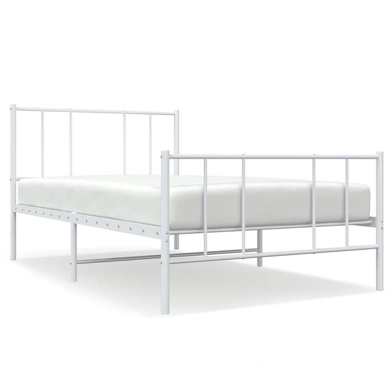 Foto van The living store bedframe - klassiek design - metaal - 196 x 95 x 90 cm - wit