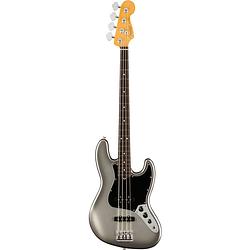 Foto van Fender american professional ii jazz bass mercury rw elektrische basgitaar met koffer