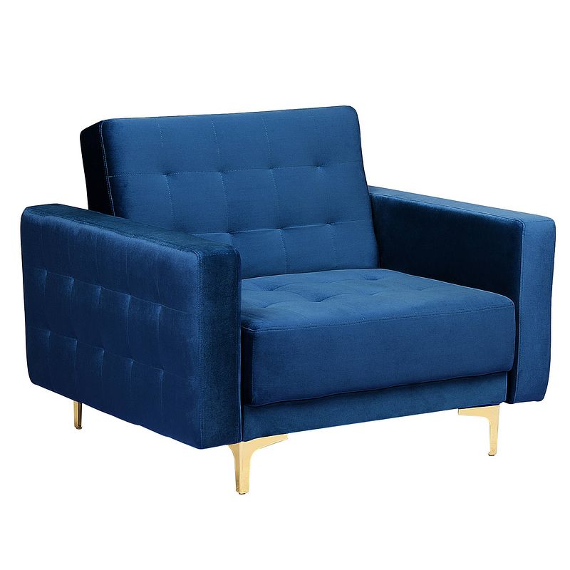 Foto van Beliani aberdeen - fauteuil-blauw-fluweel