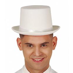 Foto van Fiestas guirca hoed rechthoekig unisex polyester wit one-size